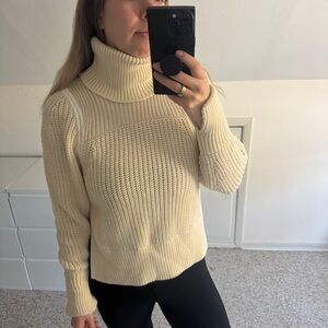 Helmut Lang Cream Turtleneck Sweater